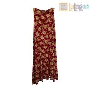 lularoe Women's Floral Foldable High Waist Floor Length Maxi‎ Skirt